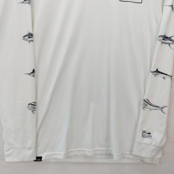 PELAGIC Shirt Mens Large White Fishing AquaTek UVP Long Sleeve Performance Logo - Picture 8 of 14